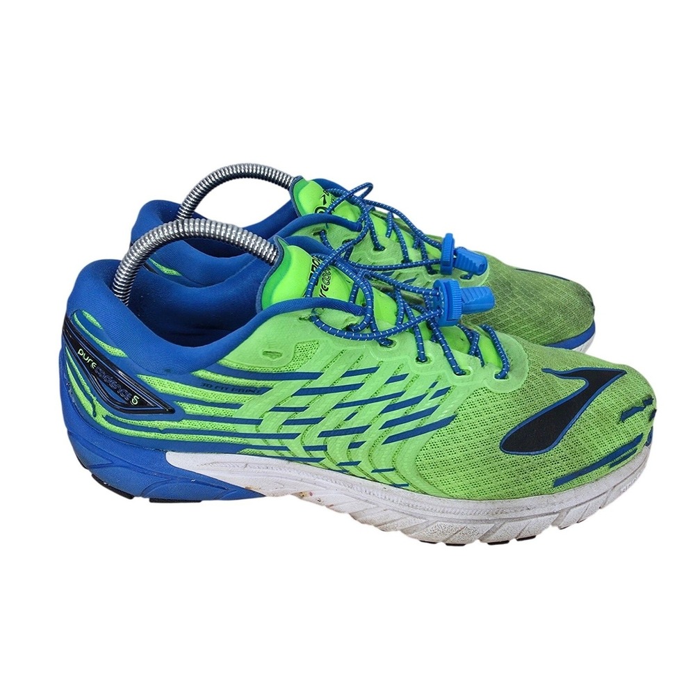 Brooks Pure Cadence 5 Running Shoes Mens 9 D Neon Green Blue Sneakers 1102251D30